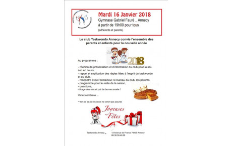 Soirrée infos &amp; Galettes des rois le 16 janvier 2018