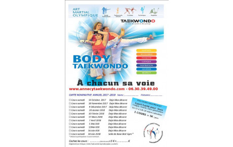 5 éditions de votre Rdv Mensuel  Body taekwondo le 10 février 2018