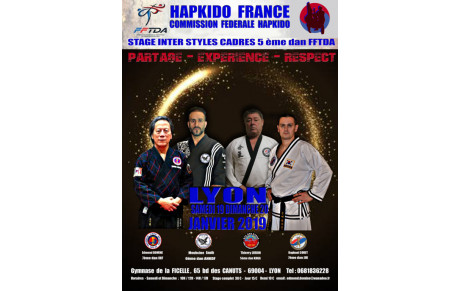 Stage d'HAPKIDO avec 4 Maitres de la discipline