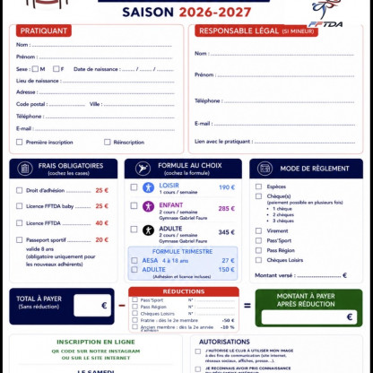 Inscriptions avec formulaire ou en ligne